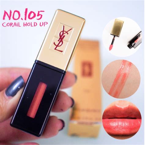 ysl stain 105|Ysl / Glossy Stain Lip Color (105) Corail Hold Up .20 oz (6 ml).